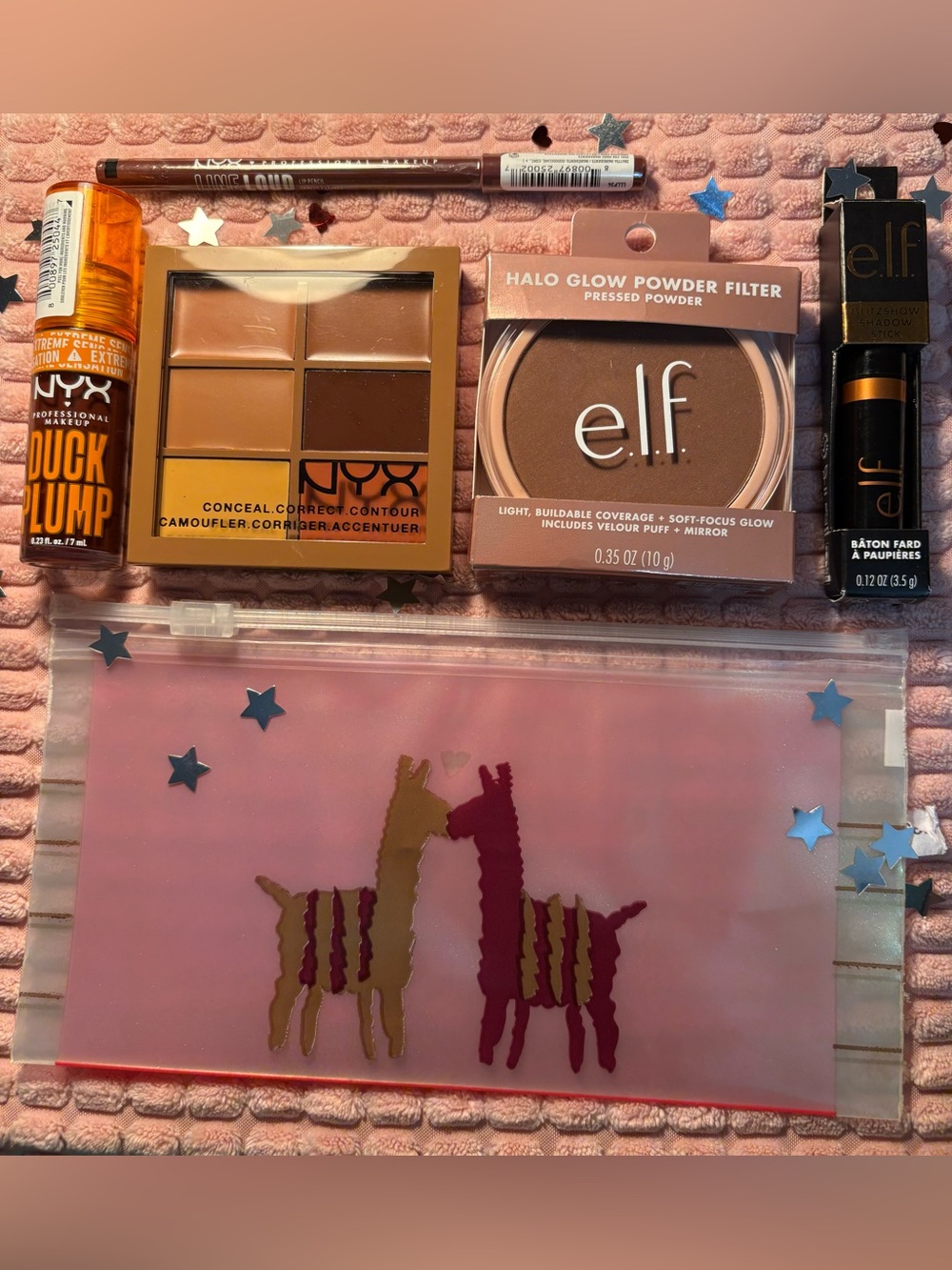 NYX & e.l.f. Makeup Bundle • Llama Bag • New Beauty Gift Set • 6 Items